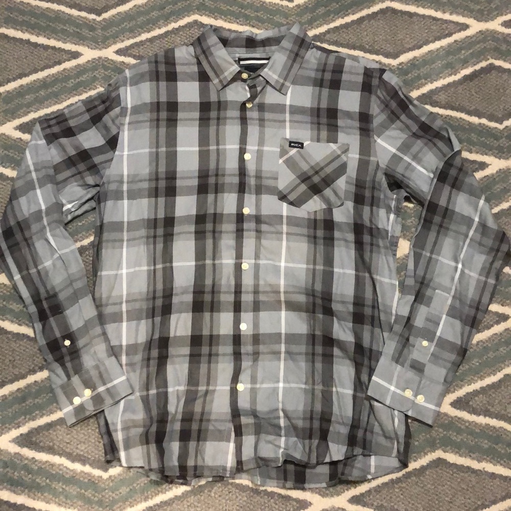 RVCA clean plaid button down